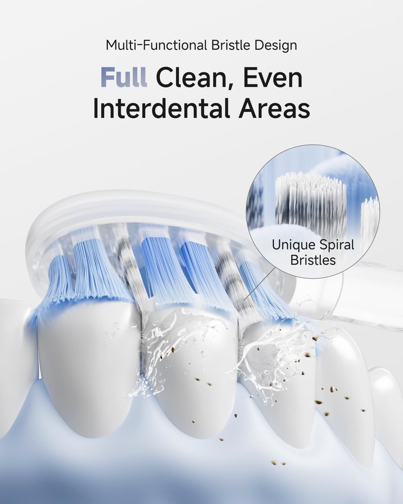 Laifen Pro Cushioned Toothbrush Heads, 6 Count Replacement Toothbrush Headss for Adults, Compatible with Laifen Wave Pro/Wave/Wave Special (Pro Whitening)
