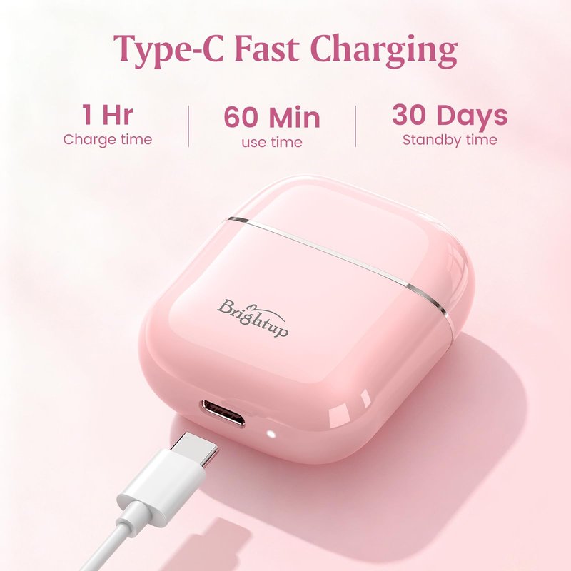 Brightup Facial Hair Removal for Women - Painless Electric Face Shaver for Peach Fuzz & Sensitive Skin, USB-C Chargeable Hair Shaver for Upper Lip & Chin,IPX7 Portable for Smooth Skin at Home & Travel