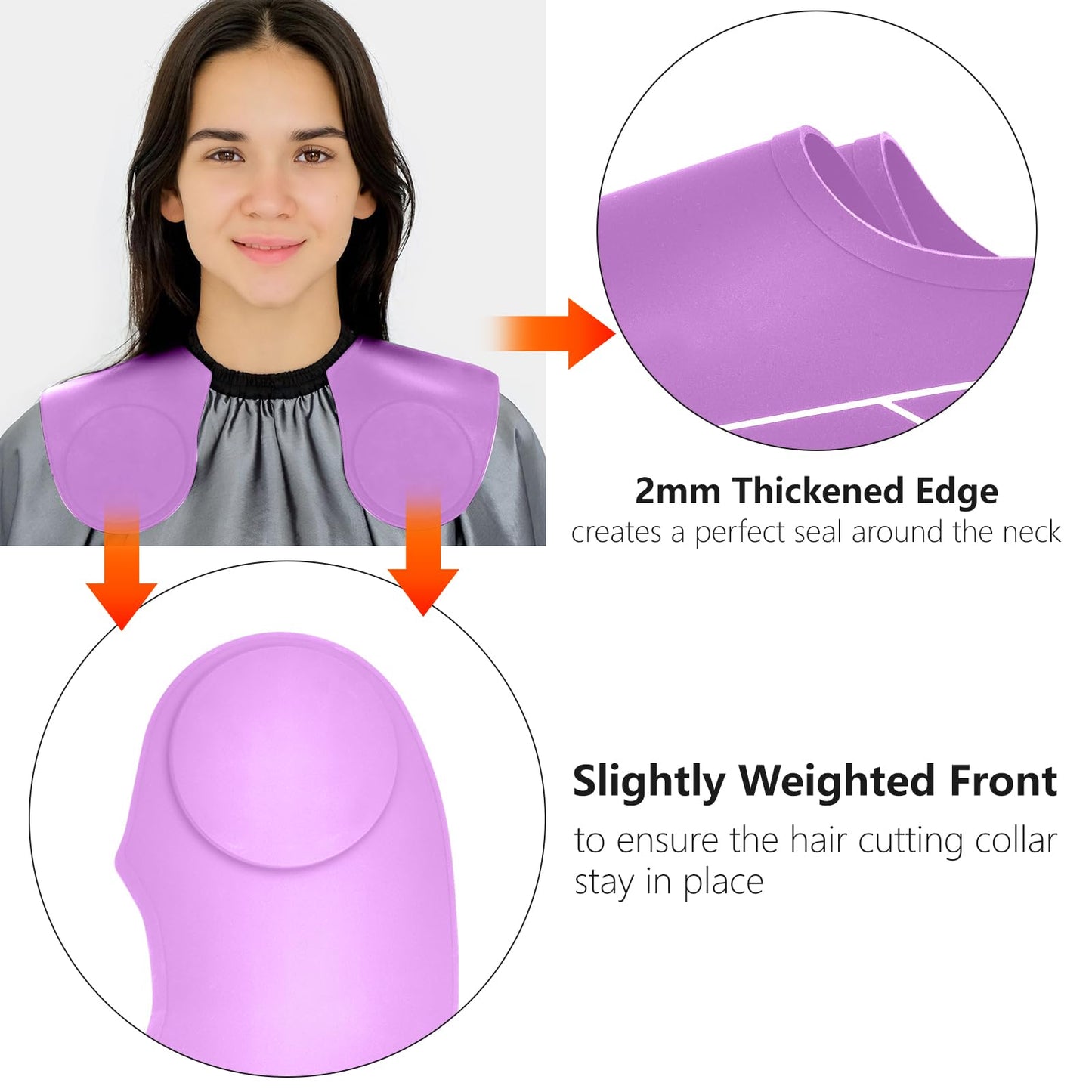 Hair Cutting Guide Collar Silicone Waterproof Hair Cutting Cape Salon Hairdressing Neck Guard Professional Stylist Hair Cutting Mat with Guidelines for Salon Hair Coloring (Purple)