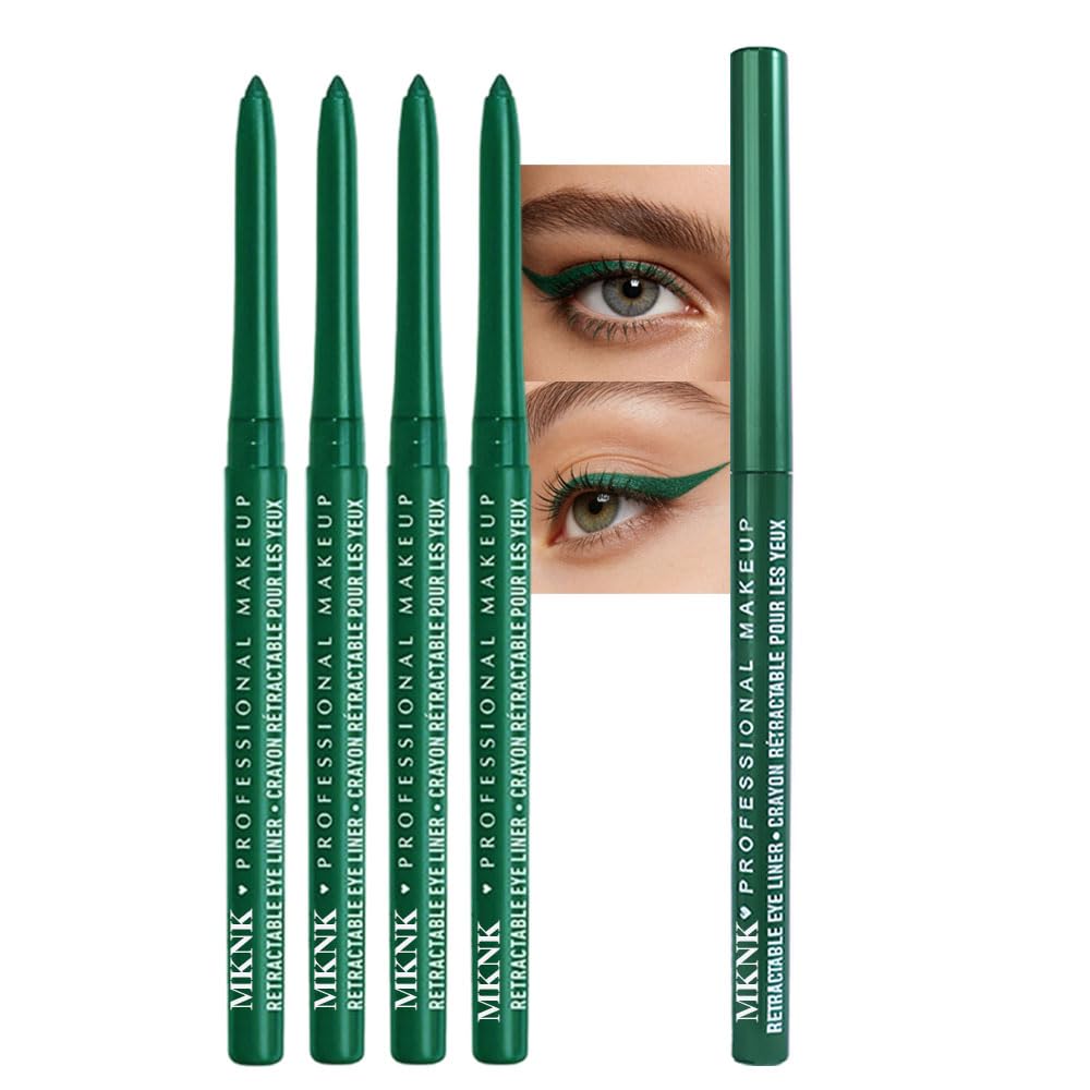 Retractable Creamy Eyeliner & Eyeshadow Sticks - Ultra Pigmented Matte Finish | 4 Pcs in Black, White, Brown, Blue, Purple, Green, Gray