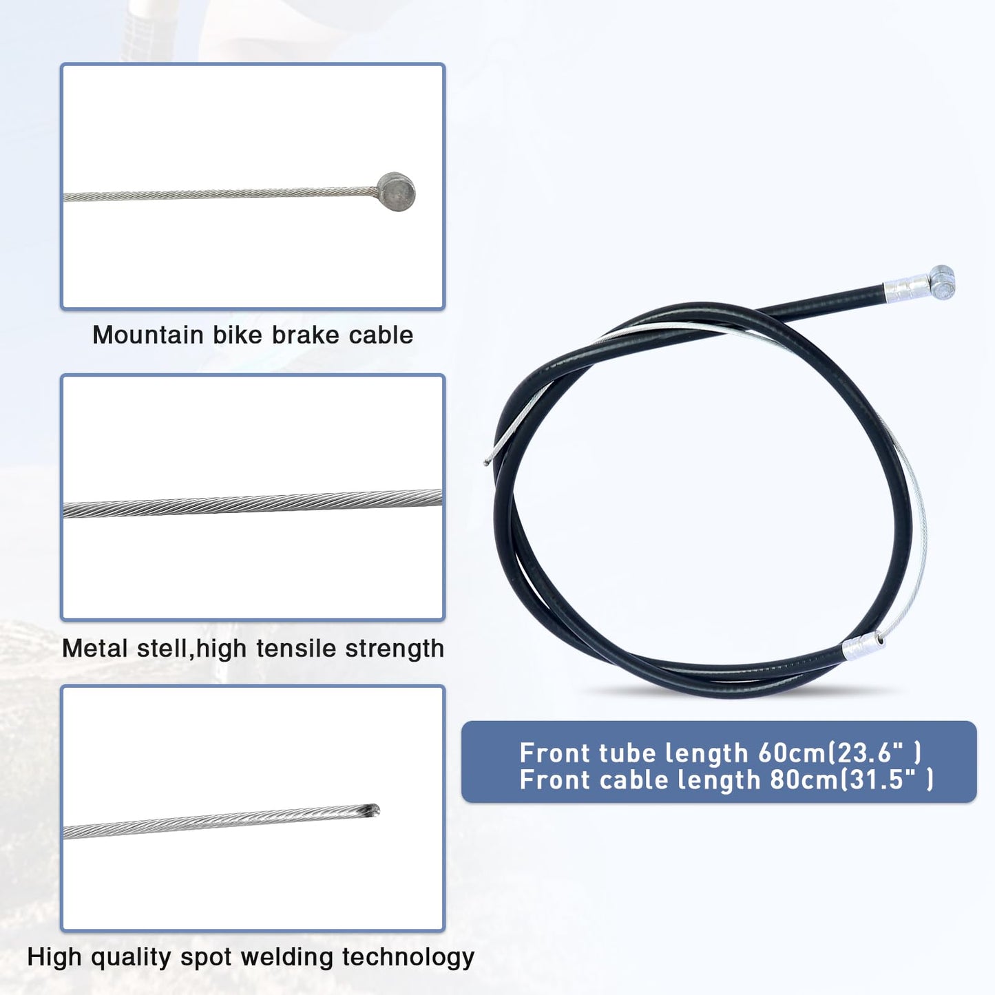 WEEROCK Front Bike Calip Brake, Front C Brake, Rim Brake with Left Aluminium Alloy Brake Lever, Bike Cable for Kids Bike, Child Bike, Student Bicycle, BMX，Beach Bike, Commuter Bike, Black