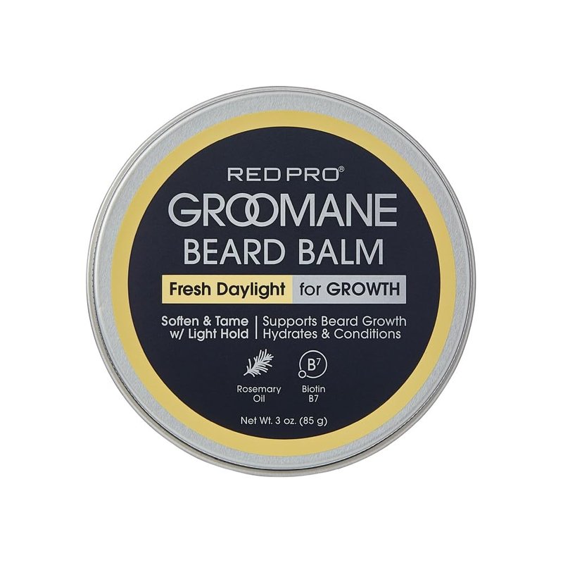 Red by Kiss Groomane Beard Balm, Soften & Tame, Light Hold, Promotes Full, Healthy Look Beard Strengthen Facial Hair, Reduce Breakage
