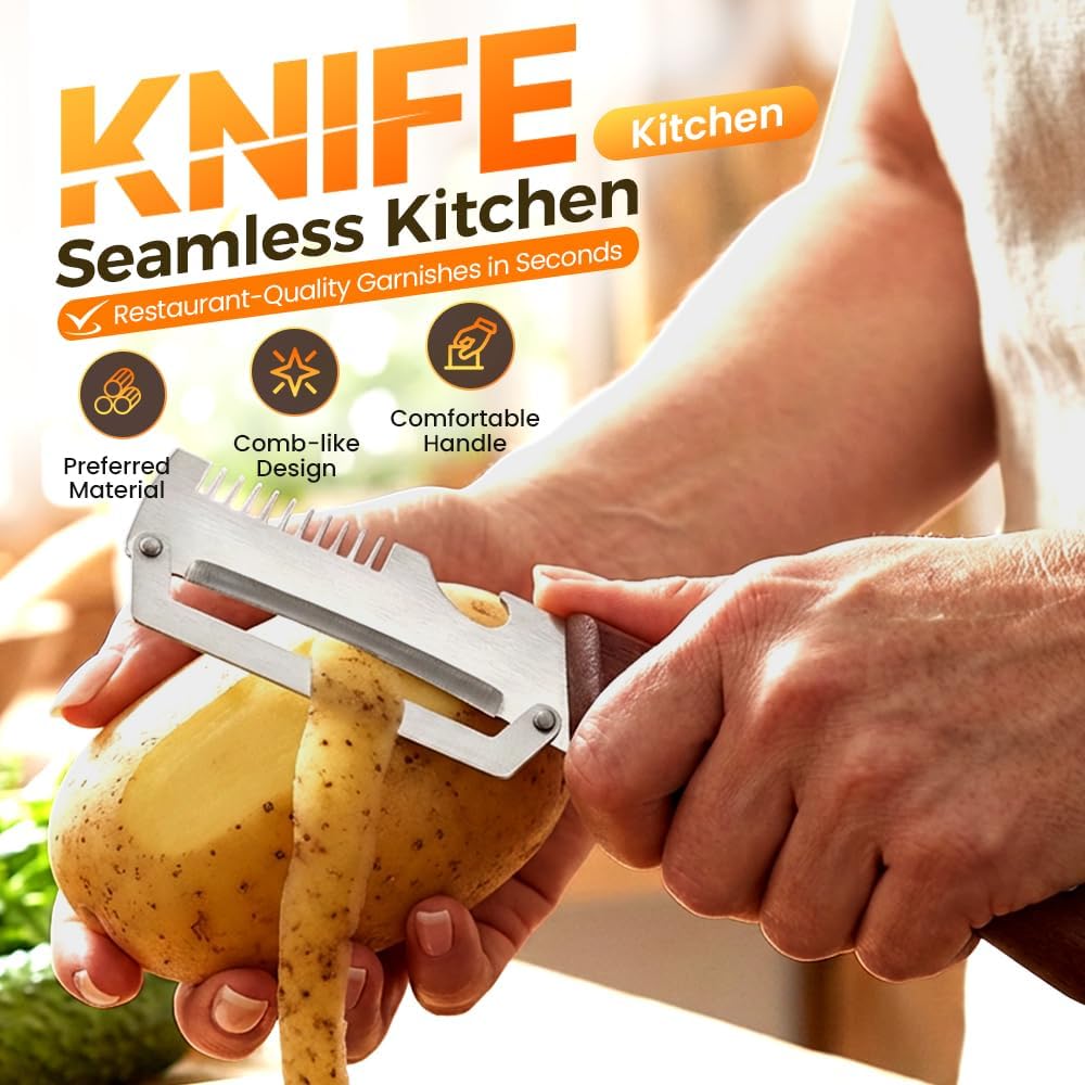 Multifunctional Vegetable Peeler - Upgraded Stainless Steel Kitchen Gadget for Easy Grip | Ideal Peeling Tool for Home Cooking