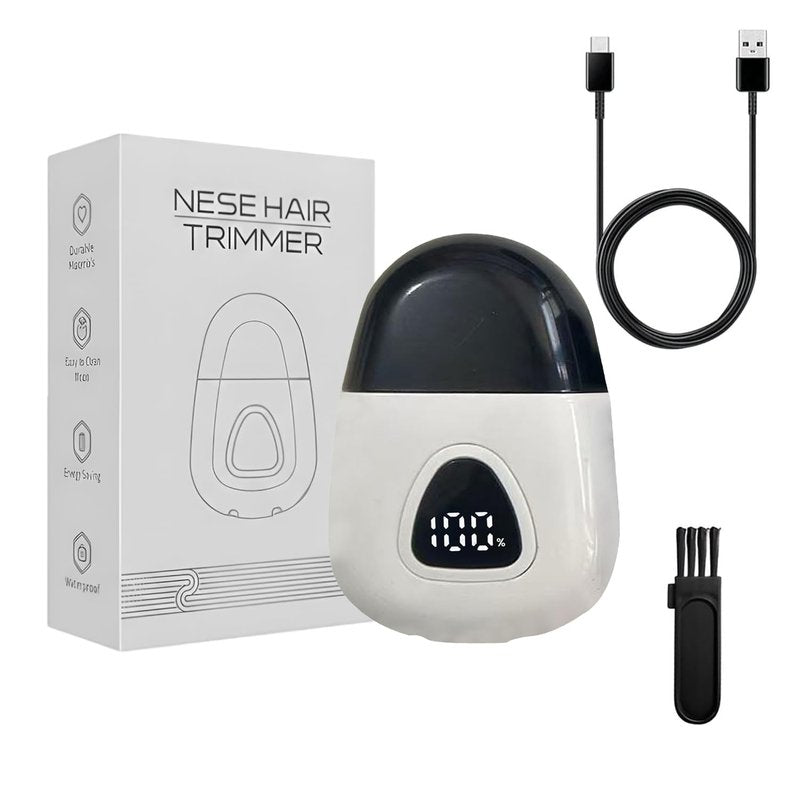Infinity Choices Nose Hair Trimmer for Men Women - Electric Nose Hair Clipper with Replaceable Stainless Steel Blade, Powerful Motor, Wet/Dry Use, Portable USB Rechargeable Design | White