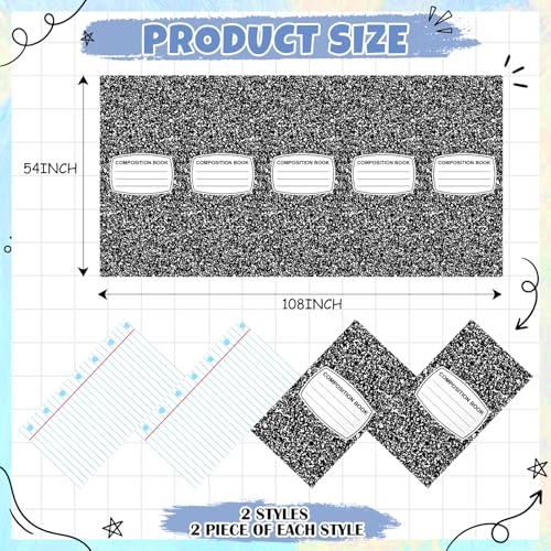 Frienda 4-Pack First Day of School Tablecloths - 54 x 108 Inch Disposable Decor