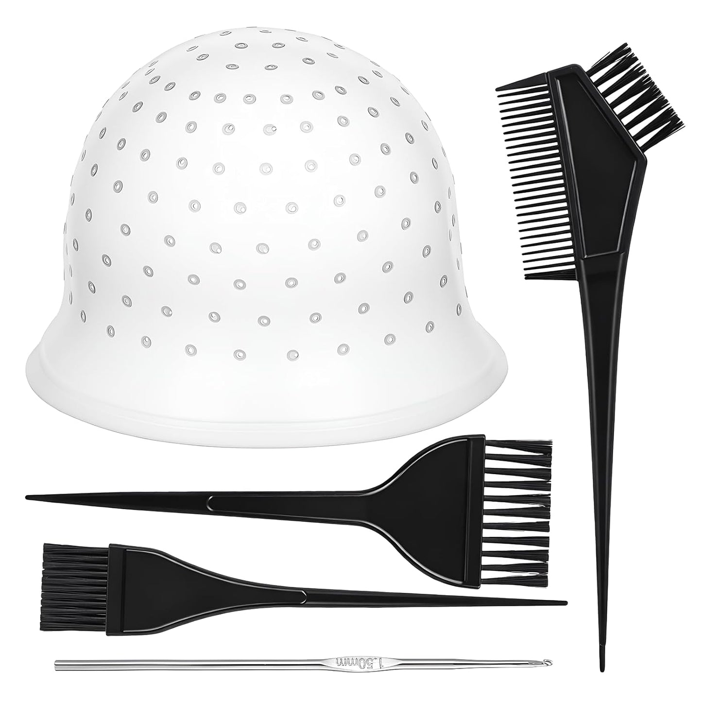 Highlighting Cap Set - Professional Silicone Hair Coloring Tools | 5 Reusable Caps for Home Salon Use