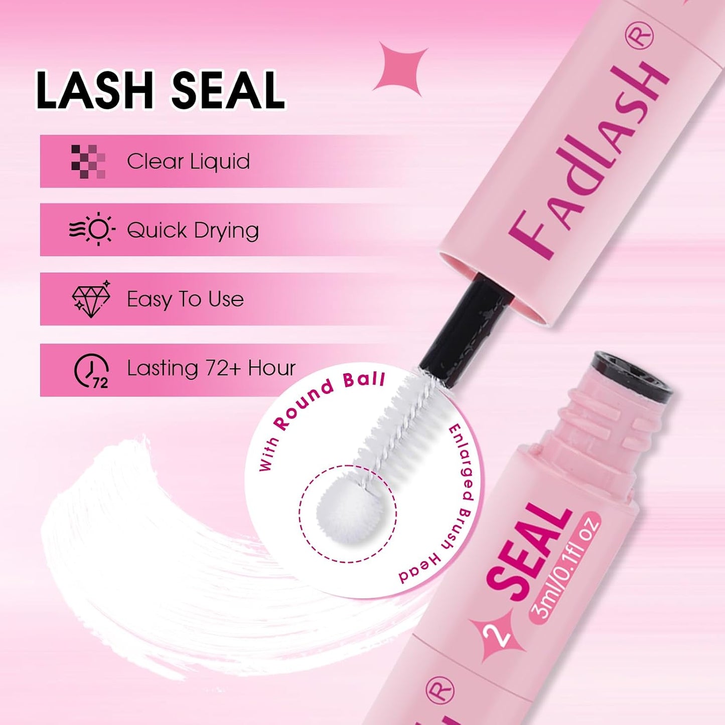 FADLASH 3 in 1 Lash Bond & Seal Remover Set - Gentle Formula for Cluster Lashes | 72-Hour Hold