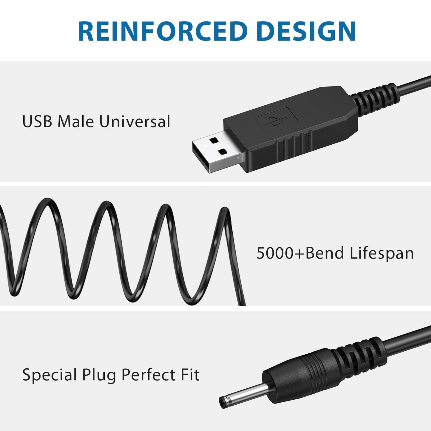 Amzpas USB Shaver Charger 2.3V Compatible with Braun Beard Trimmer Electric Razor