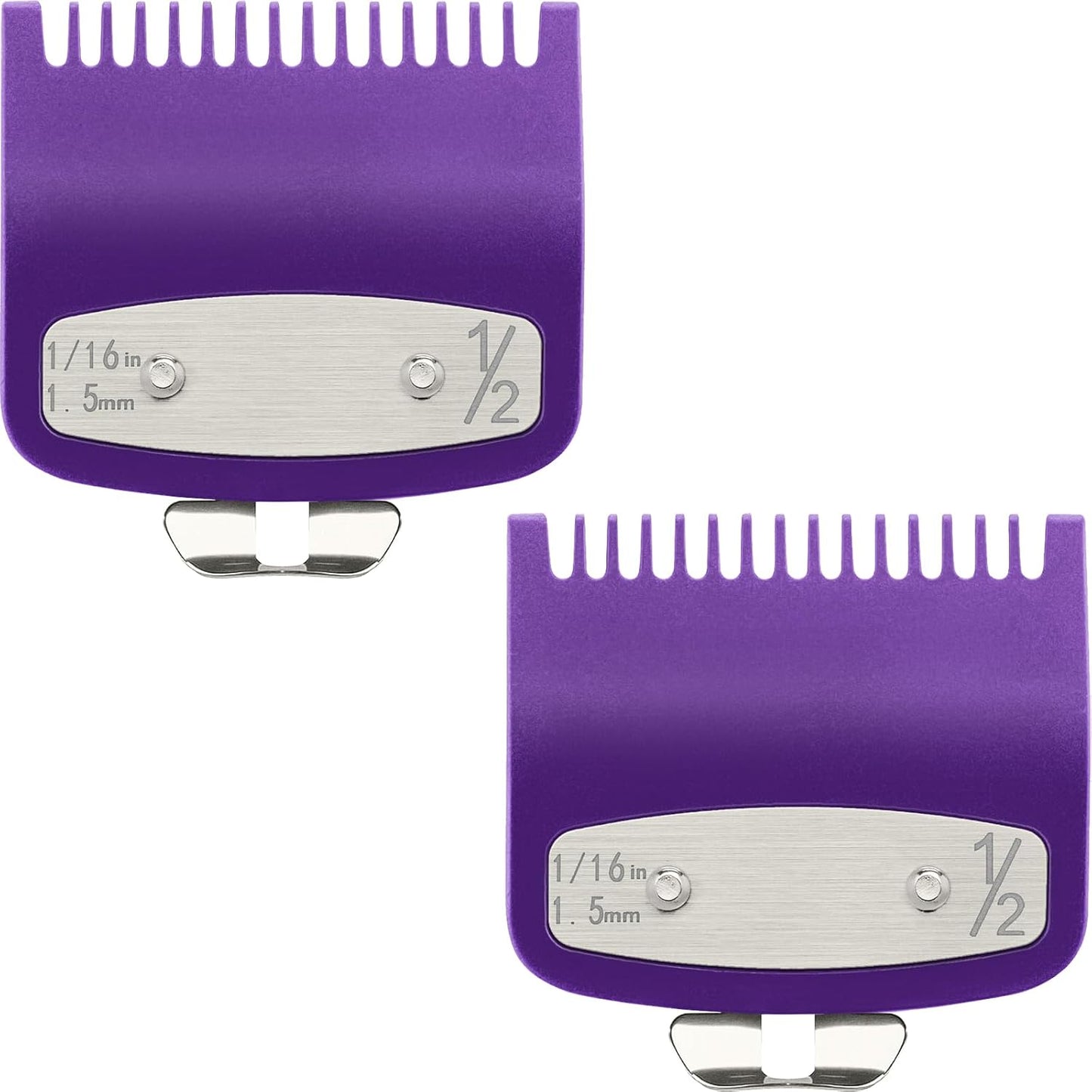 Clipper Guards Set - 2 Pack Compatible with Wahl 1/2 Hair Clipper | Metal Guide Combs for Barbers & Stylists - Orange