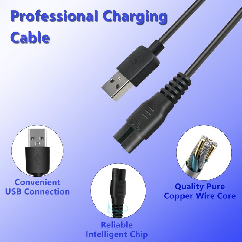 Cordro Universal Hair Clipper Charger Cord, Replacement Charger for Various Electric Hair Clipper,Shavers,Razors,Trimmer, for Various Dog Clippers, fits oneisall Dog Clippers etc