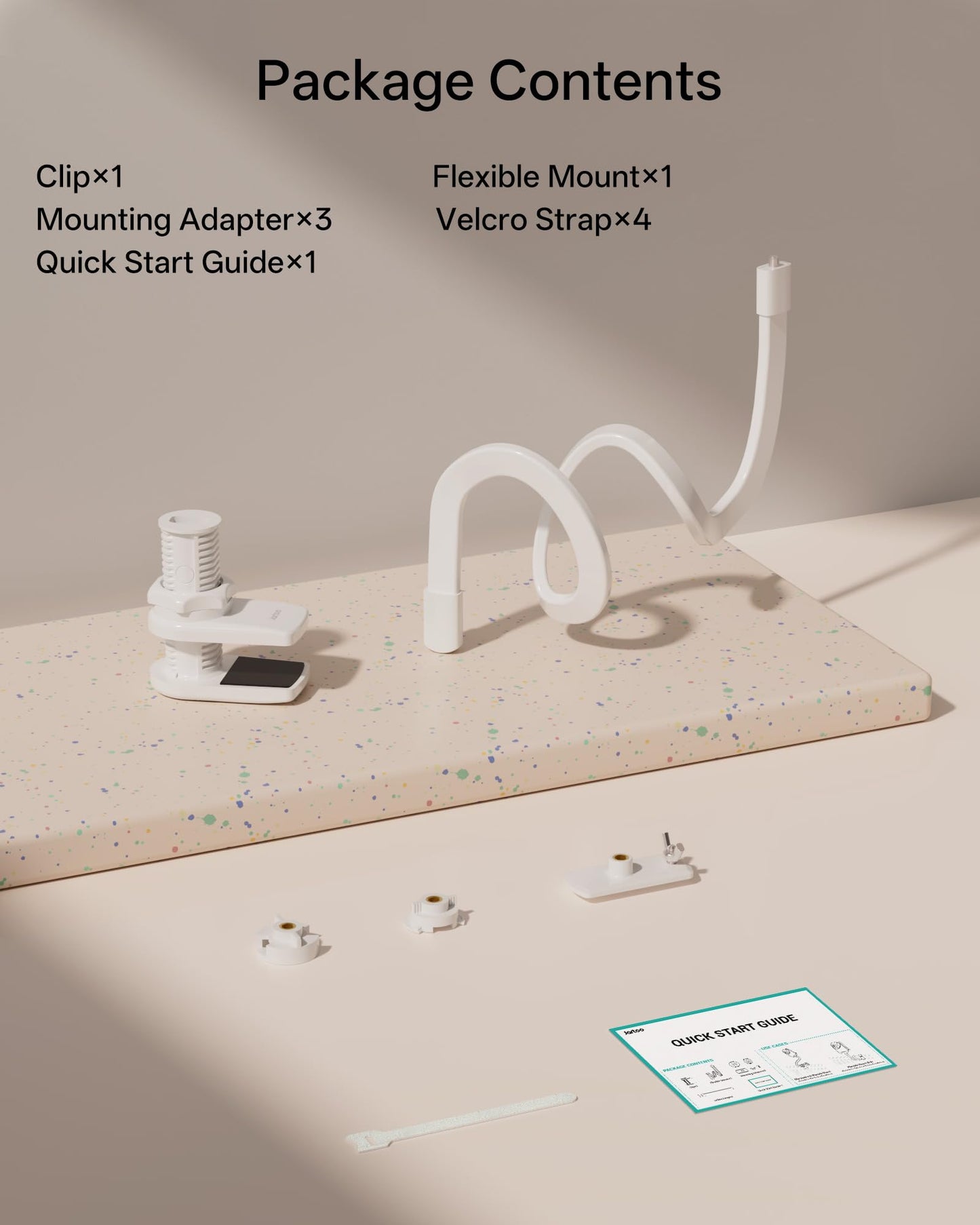 Jartoo Baby Monitor Mount Compatible with HelloBaby HB65/HB40/HB6560/HB6339/HB6550 Pro, Infant Optics, Momcozy, Nanit, VAVA, 16.9" Flexible Crib Clip Mount Long Gooseneck Arm, No Tools or Wall Damage