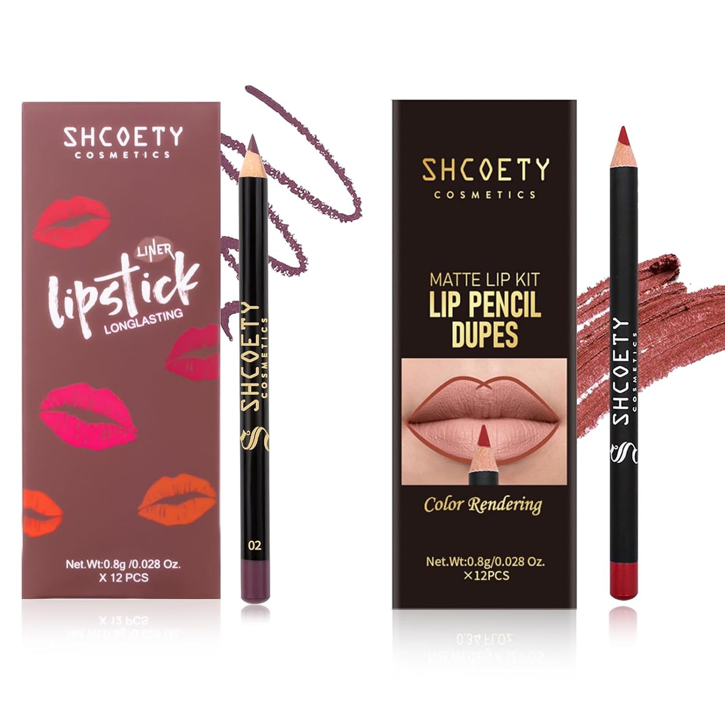 Matte Lip Liner Set - 36 Pcs Waterproof Longwear Pencils | High Pigment Natural Makeup