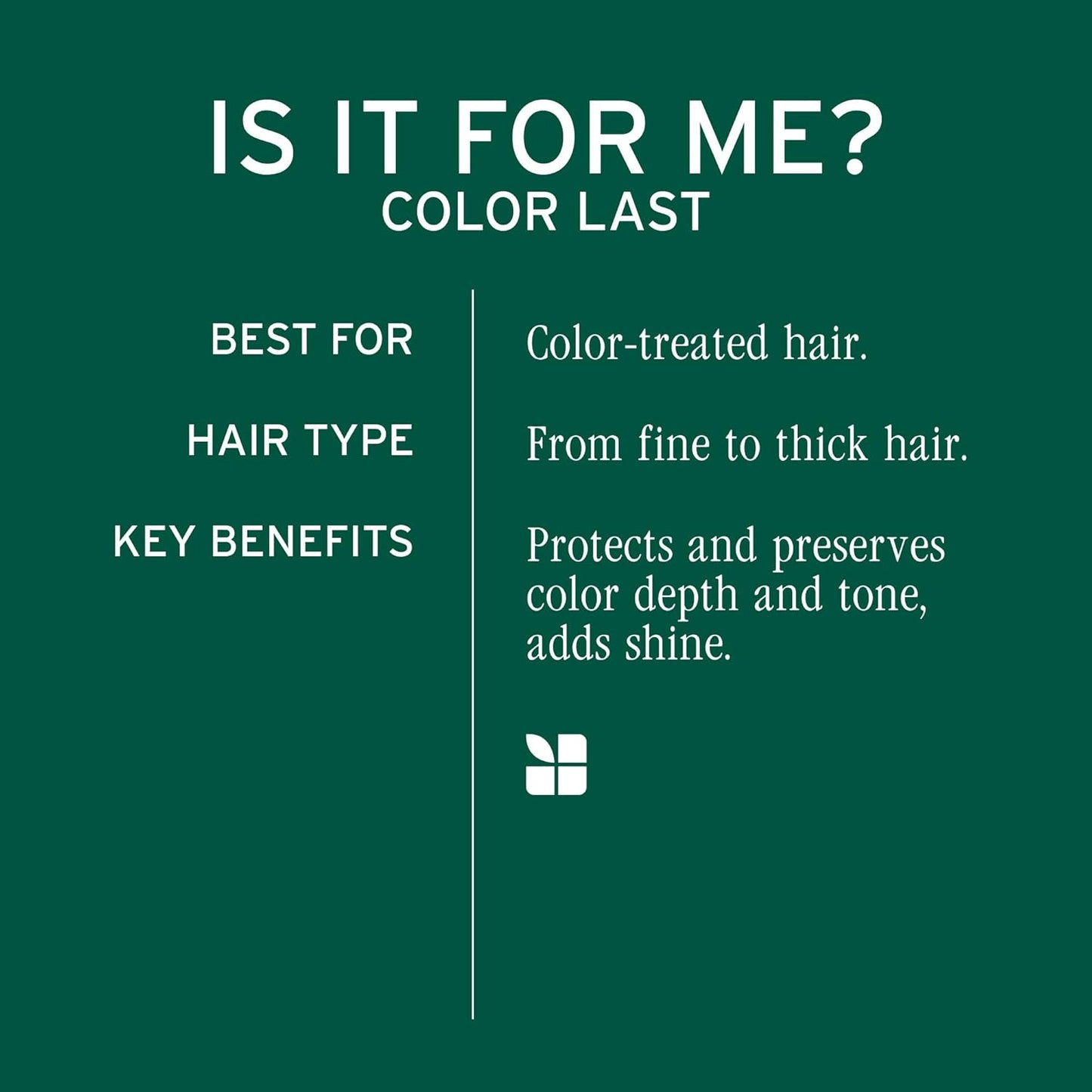 Biolage Color Last Shampoo - Nourishing Formula for Color-Treated Hair | Paraben-Free, Vegan, Hydrating
