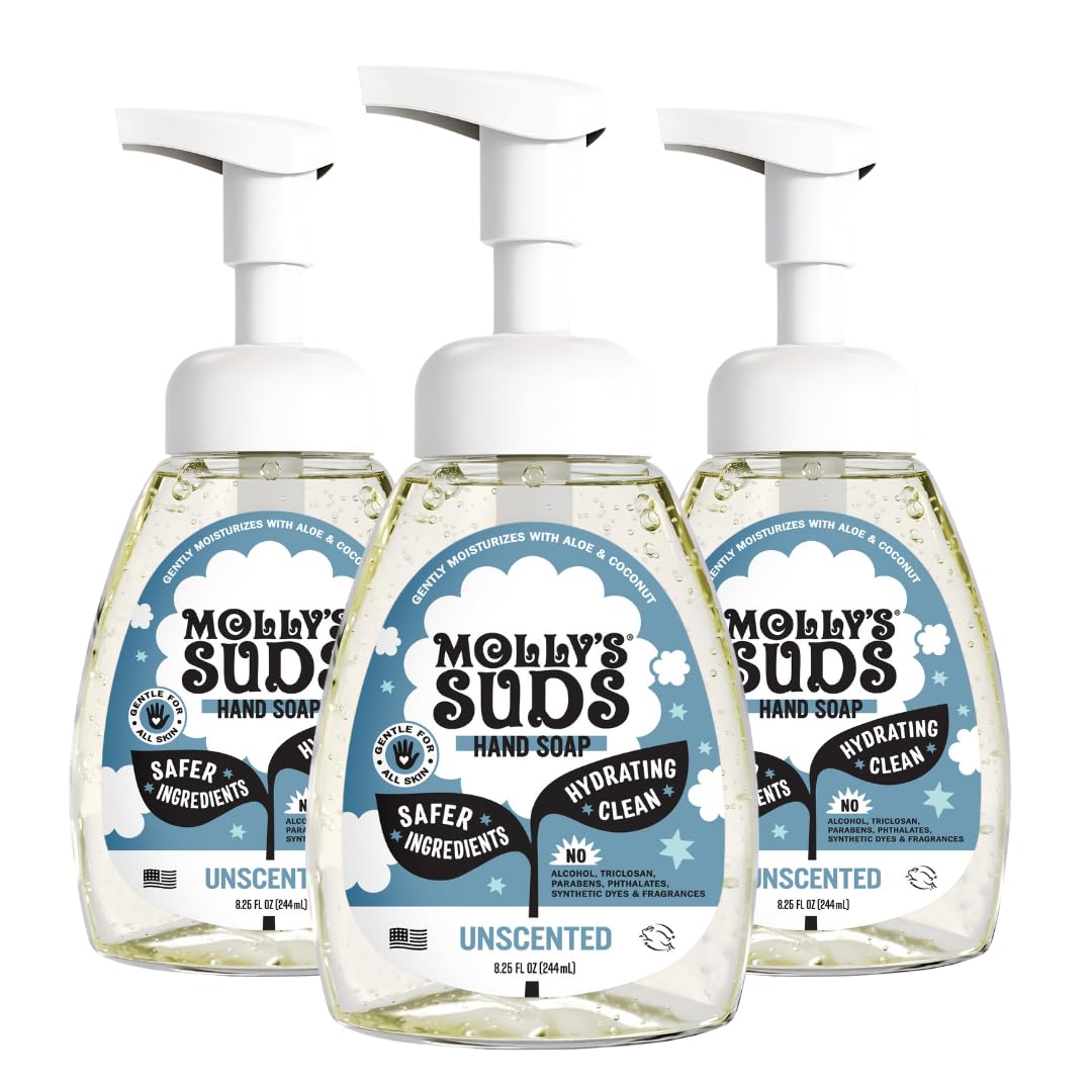 Molly's Suds Foaming Hand Soap - Moisturizing Aloe & Coconut Oil Formula | Citrus Grove - 8.25 Oz (Pack of 3)