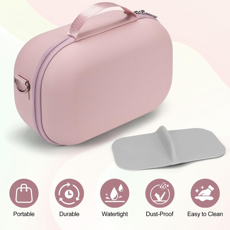 Wearable Breast Pump Bag for Hands-Free Breast Pumps, Hard Breast Pump Case for Momcozy/Willow/eufy/Security/Medela and More, Storage Bag for Pumping Travel Bag/Diaper Bag/Handbag (Pink)