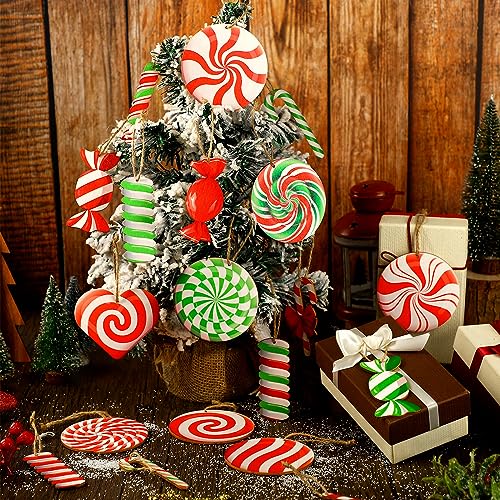 40 Pcs Colorful Peppermint Candy Christmas Tree Ornaments