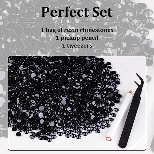 8000pcs 3mm Black Flatback Resin Rhinestones for Crafts