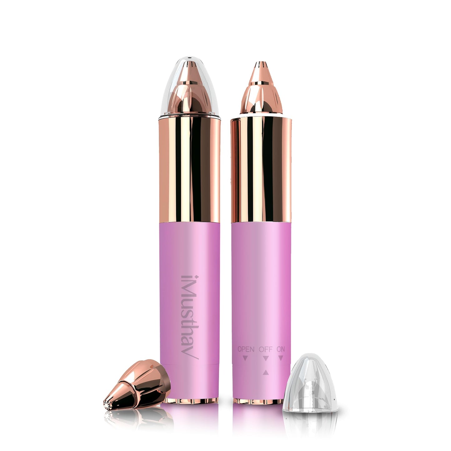 Mini Portable Painless Eyebrow Remover Trimmer for Women, Eyebrow Razor Epilator Pen,18K Gold-Plated Hypoallergenic Precision Pencil-tip. 360° LED Light for Instant and Painless Hair Remover.