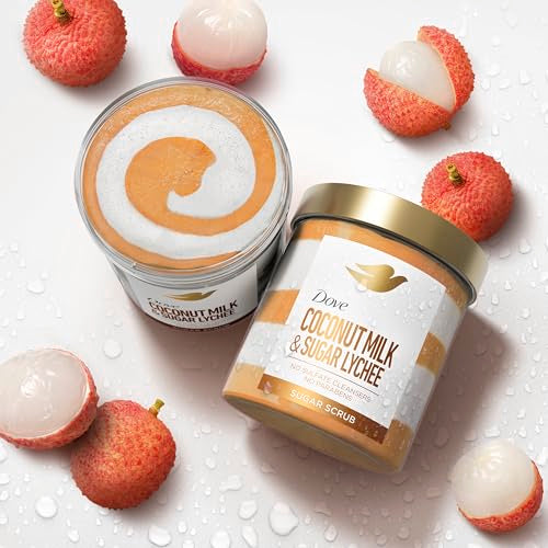 Dove Coconut & Lychee Sugar Body Scrub 15 oz - Exfoliating & Hydrating