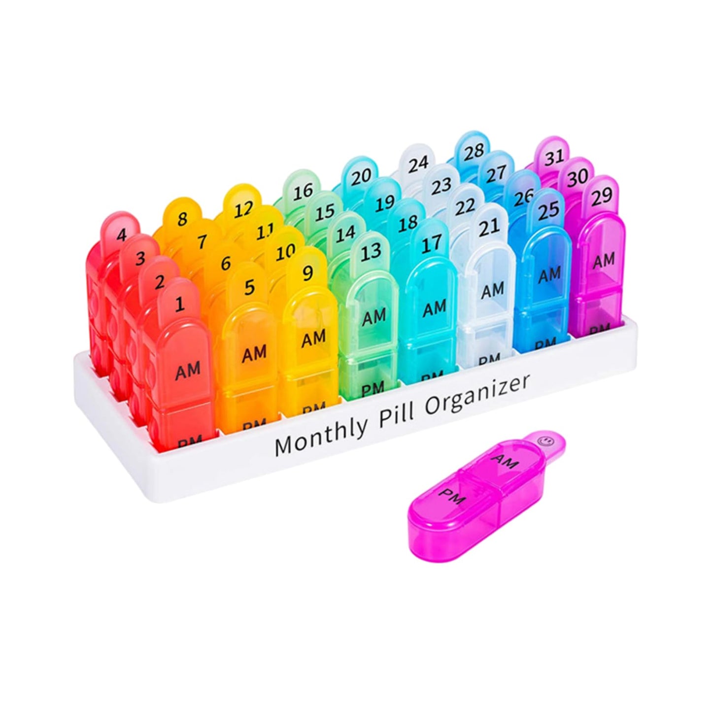Generic Monthly Pill Organizer 32 Large Compartments Travel Case