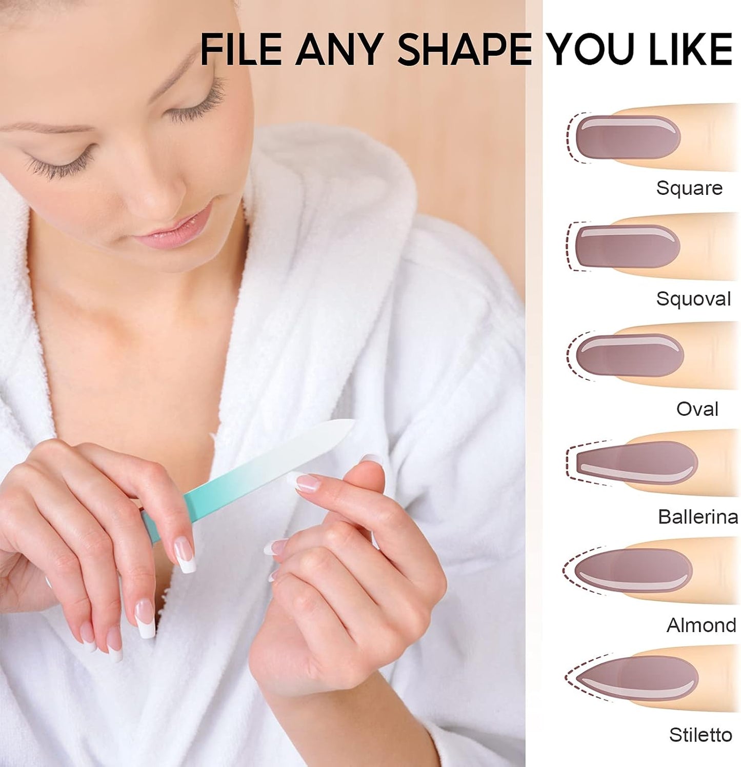 Glass Nail File 3-Pack - Professional Crystal Fingernail Files with Case | Unique Christmas Gifts for Women