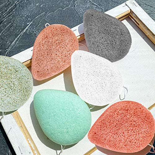 6 Pack Natural Konjac Facial Sponges for Gentle Cleansing