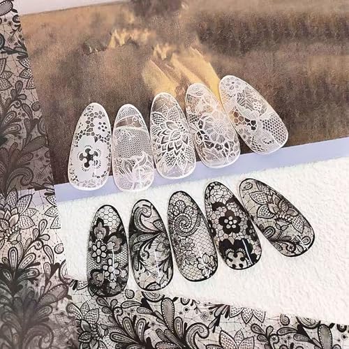 10 Sheets Lace Nail Foil Stickers - Starry Sky Design for Nail Art