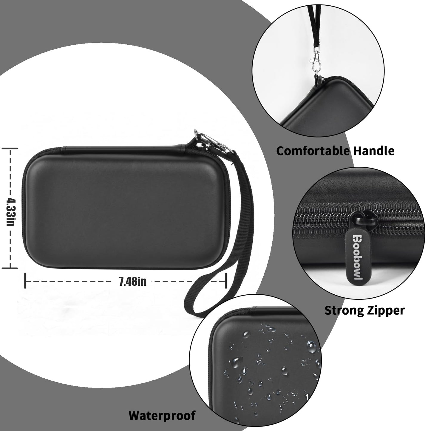 Boobowl Hard Travel Router Case for NETGEAR Nighthawk 5G Mobile Hotspot M7, Portable WiFi 7 Router Holder Organizer with Detachable Strap, Shock Pad & Mesh Pocket for Travel (Black, 5G)