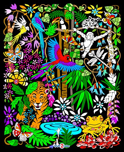 Rainforest Velvet Coloring Poster for Kids - 16x20 Inches Art Activity