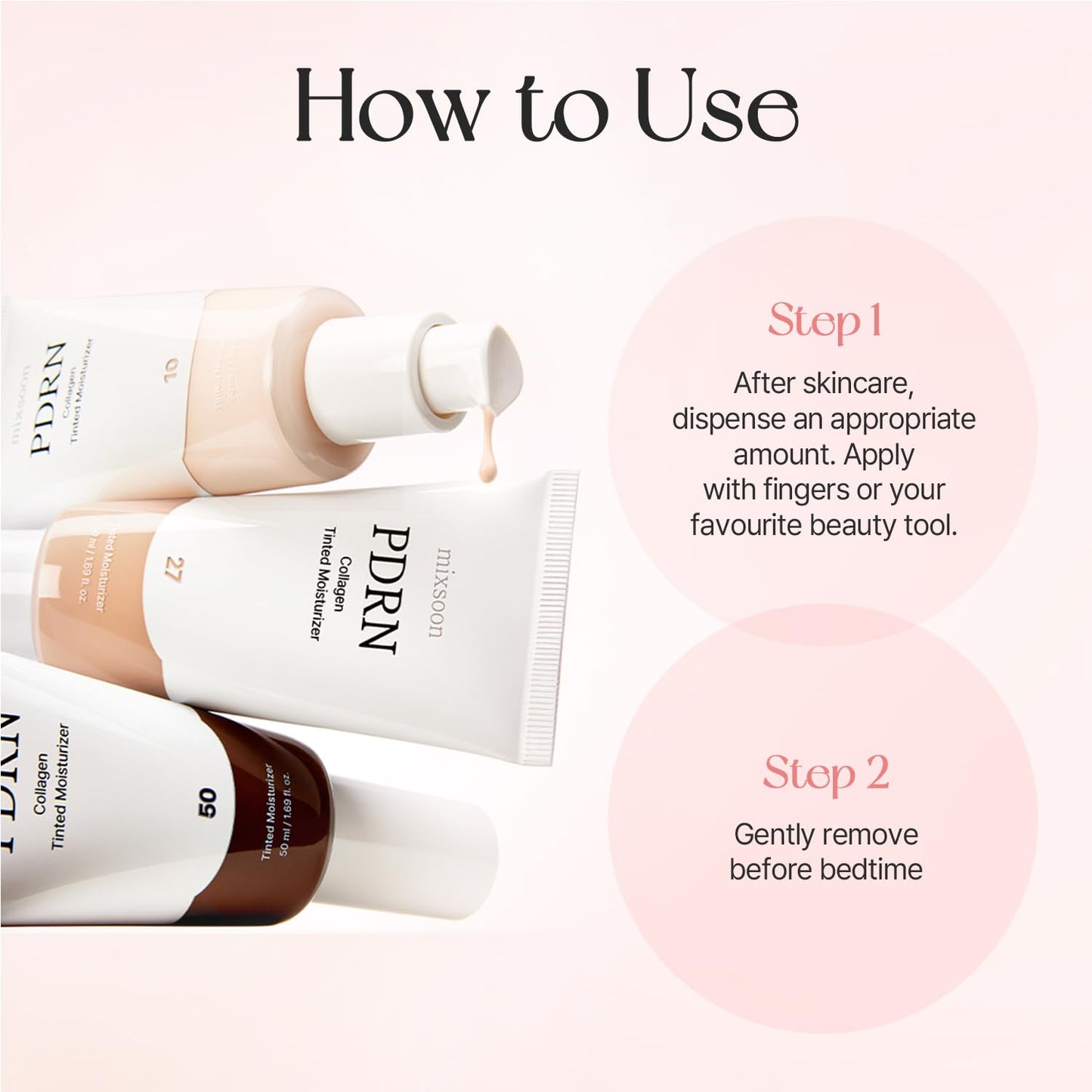 mixsoon PDRN Collagen Tinted Moisturizer - Skincare-Infused Base with Rice PDRN & Peptides, 24H Vibrant Glow & Luminous Hydration, 10 Shades 50ml / 1.69 fl.oz. Korean Glass Skin (No. Calm 45)