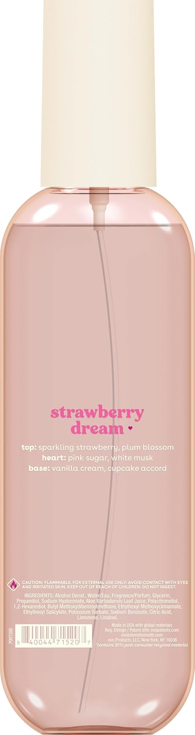 Cashmere Body Mist - Strawberry Dream Scented Spray for Women | Moisturizing Hair Mist with Hyaluronic Acid, 6 fl oz