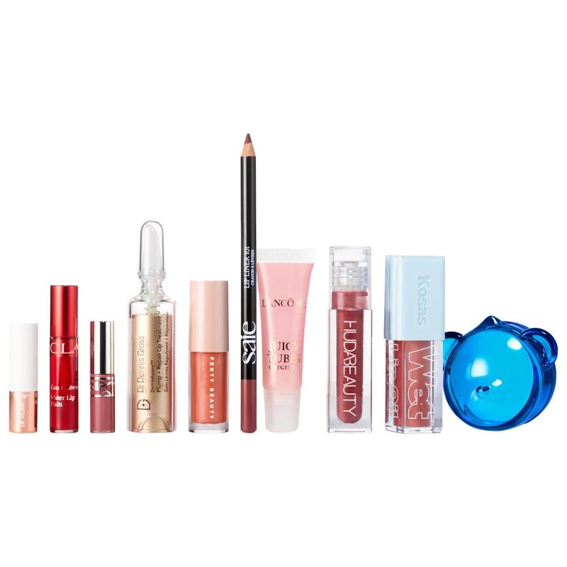 Kosas Holiday Lip Value Set | 10-Piece Lip Gloss, Liner, Oil & Treatment Collection