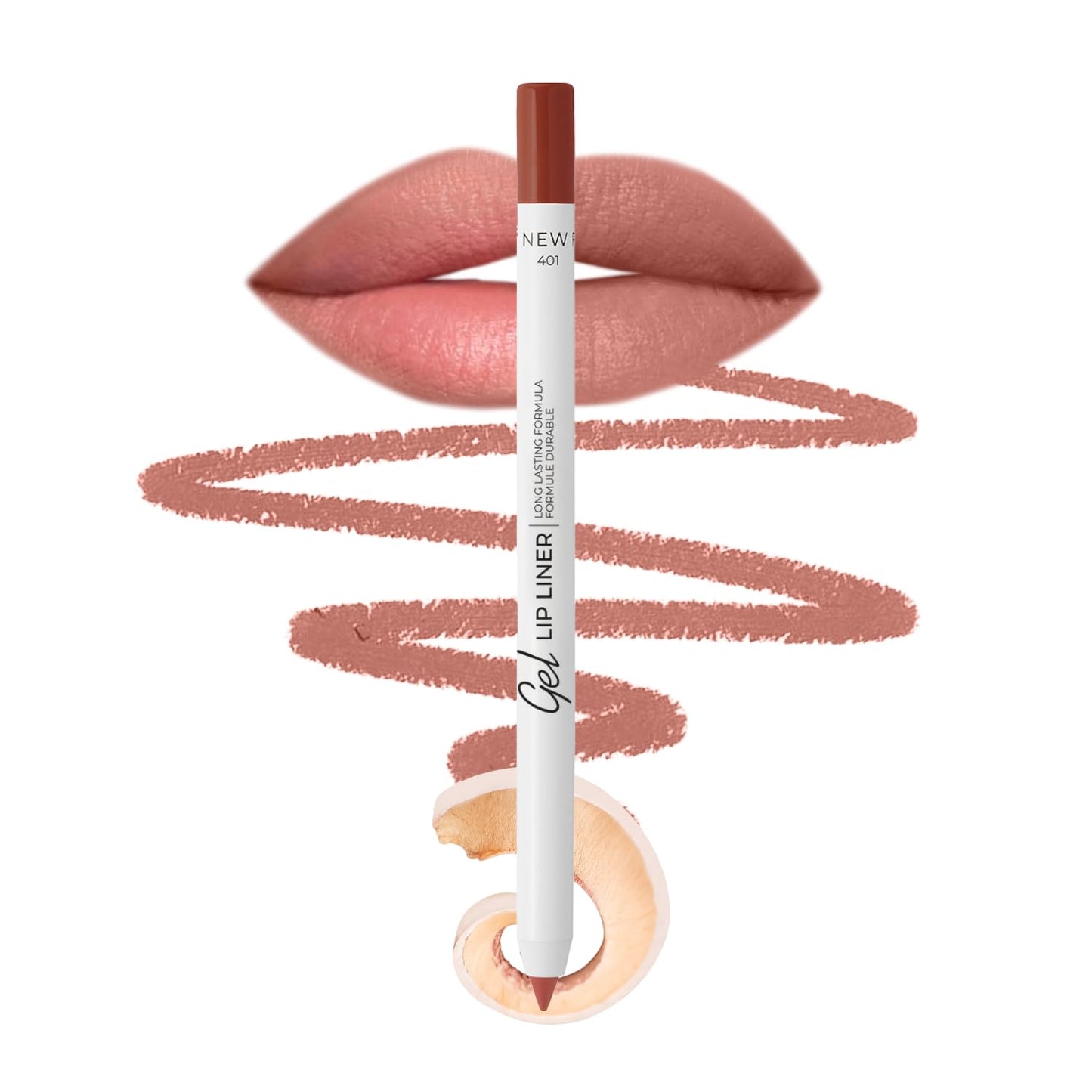 Lamel Gel Lip Liner Pencil - Waterproof 2-in-1 Lip Liner | Nude, 8-Hour Wear, High Pigment, Creamy Texture