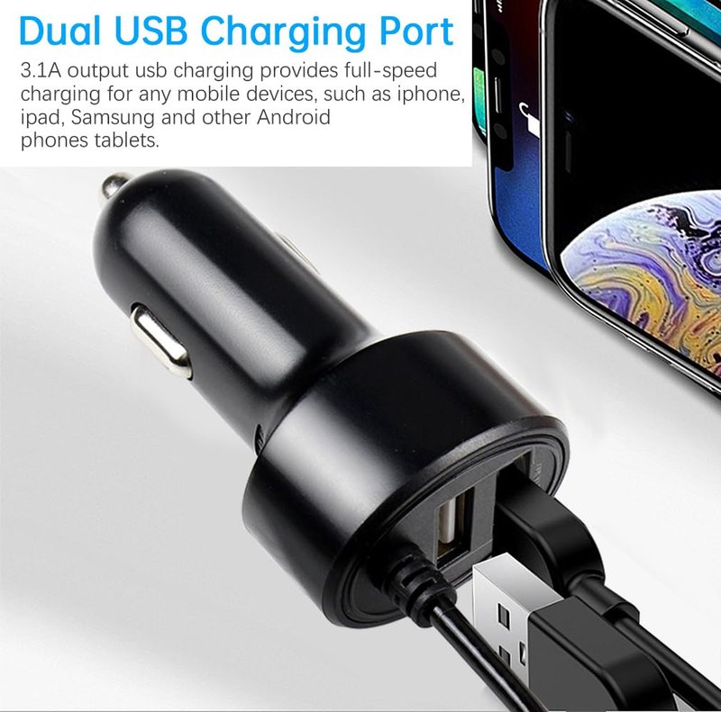 FOUCECLAUS Charger Cable for Garmin GPS, Mini USB Shielding Car Charger Power Cord for Garmin Nuvi Navigator (Car Charger)