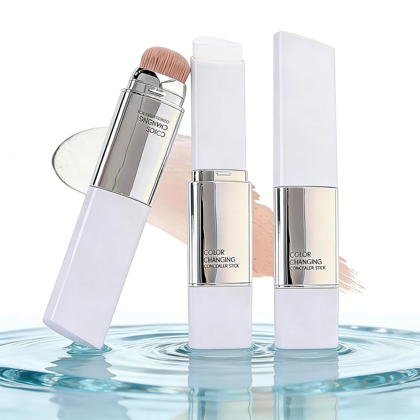 Glo7 Foundation Stick - Duotone Color Changing Makeup | Hydrating, Pore Blurring, Lightweight, Long Lasting - 01# Ivory