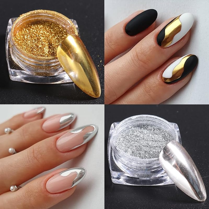 Metallic Mirror Chrome Nail Powder Set - 23 Colors Chrome Nail Art Powder