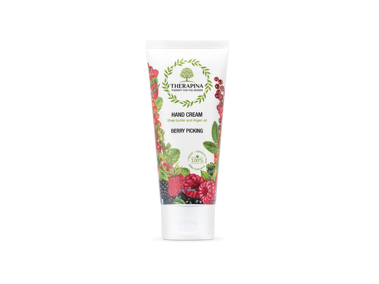 THERAPINA Aromatherapy Hand Cream for Dry Skin – Shea Butter Hand Cream for Women and Men with an Awakening, Long-Lasting Berry Picking Scent – Vegan Hand Cream Lotion for Dry Skin, 3 Oz.
