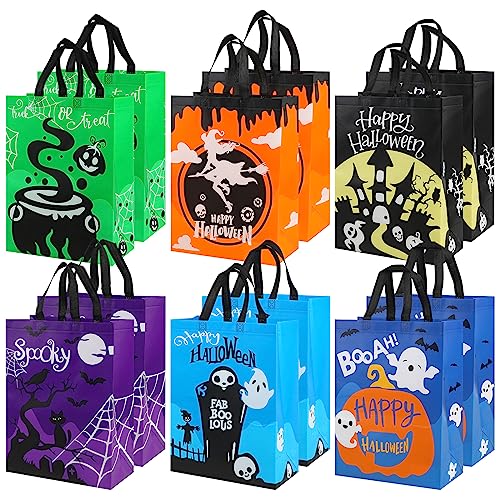 CCINEE 12PCS Large Halloween Tote Bags - Reusable Trick or Treat Bags