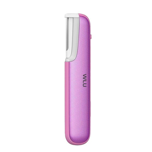 WLU Dermaplane Razor for Women Face, Rechargeable Dermaplaning Tool for Face with Sonic Technology, 3 Speeds LED Light 10 Blades for Women Royal Purple
