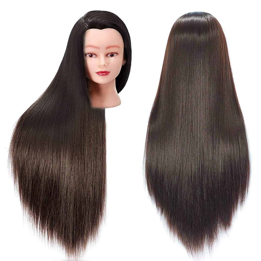 FABA Mannequin Head with Hair, Brown, 26"-28"