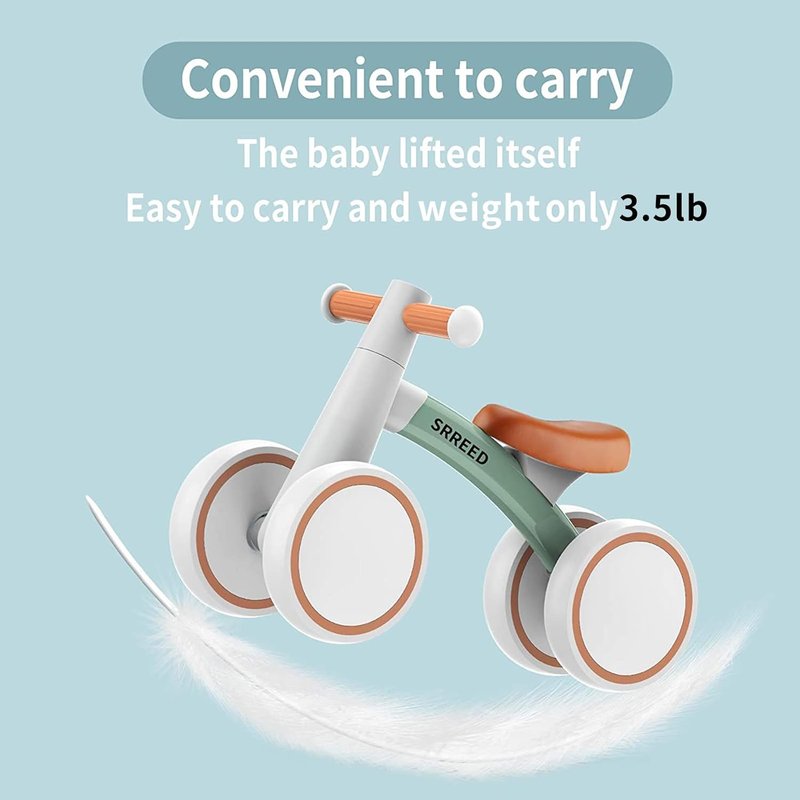 Baby Balance Bike for 1 Year Old - 4-Wheel Toddler Bike | Safe & Fun for 12-24 Months