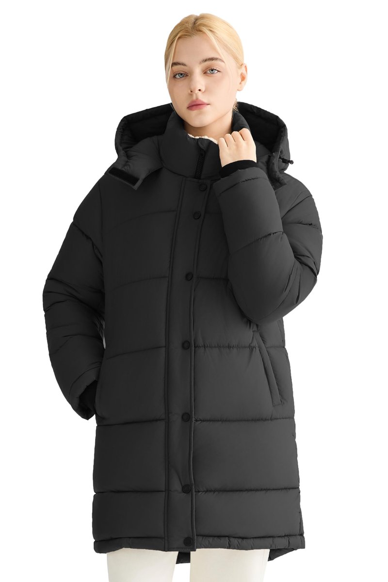 Orolay CHIIONE Winter Puffer Jacket Women's Mid-Length Relaxed Fit Warm Down Coat with Hood, Windproof Winter Parka