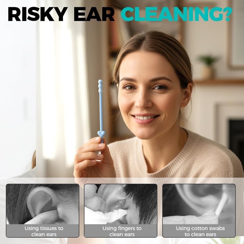 Reusable Sticky Ear Cleaning Sticks - Soft Gentle Adhesive Ear Wax Removal Tools | 24 Pack