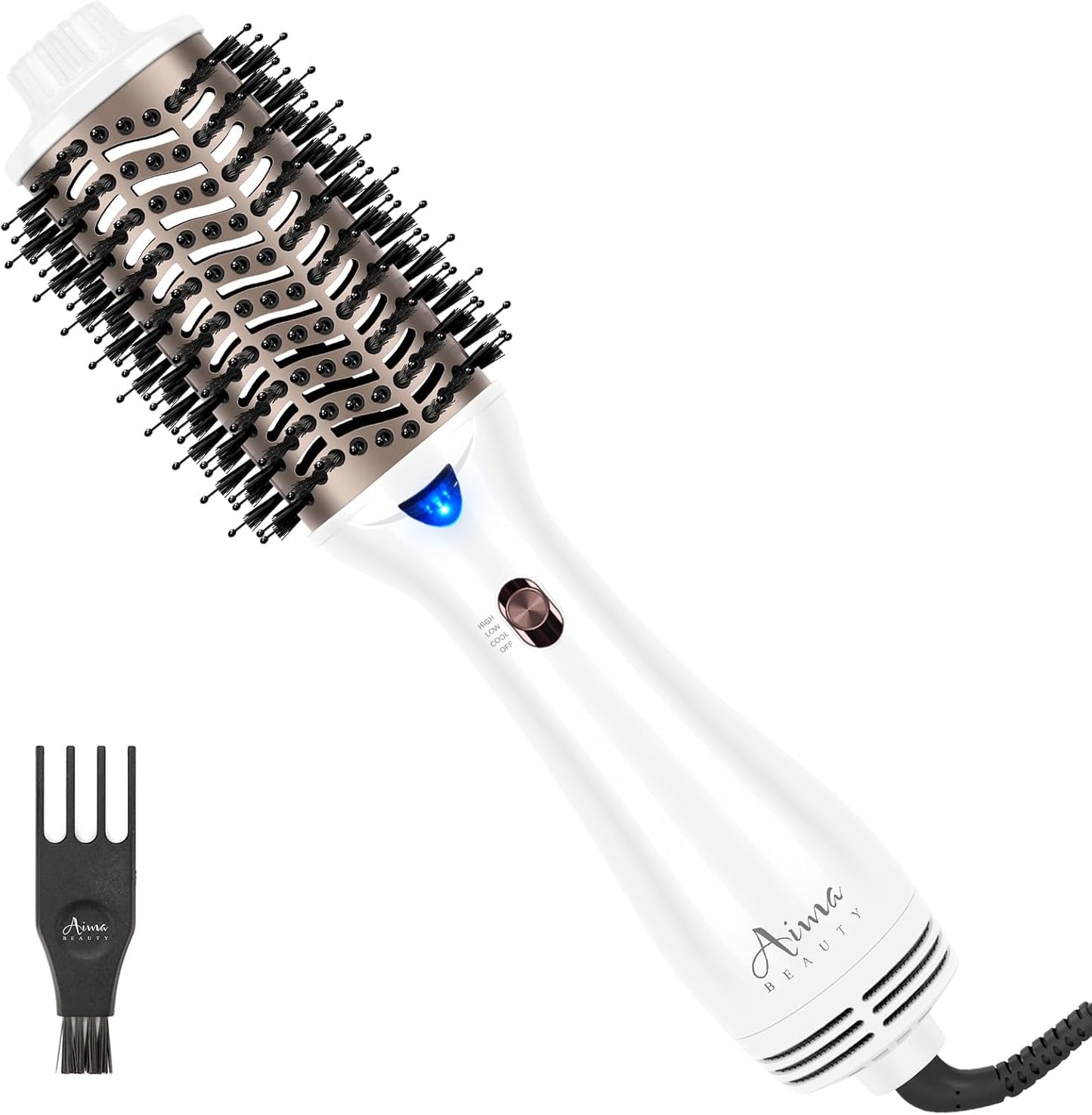 Aima Beauty Blow Dryer Brush Set - 4-in-1 Ionic Round Brush for Shine, Smoothness & Volume | Interchangeable 1” & 1.25” Barrels, Pink