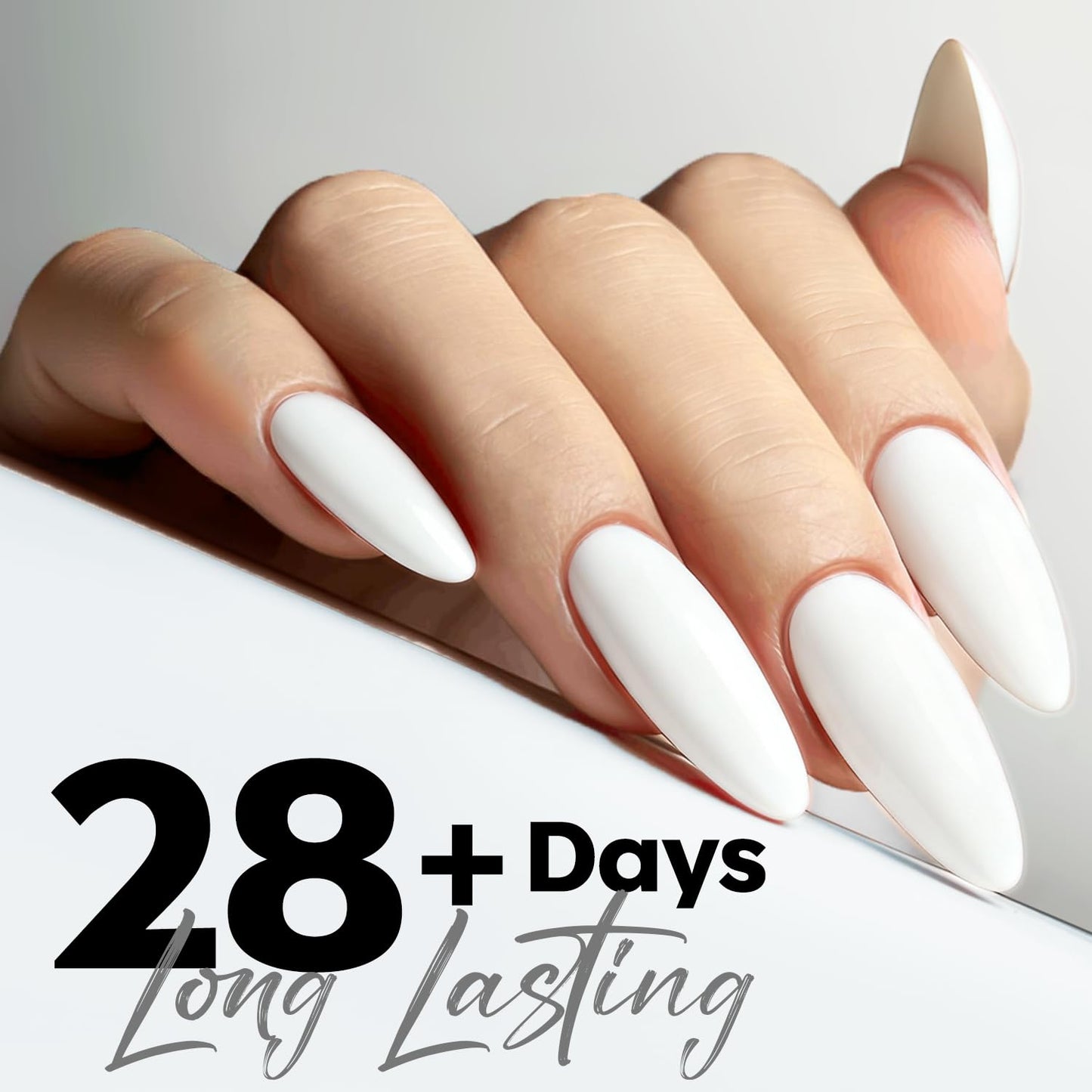 White Gel Nail Polish - Soak Off Solid Pastel UV Formula for DIY Manicure | 15 ML