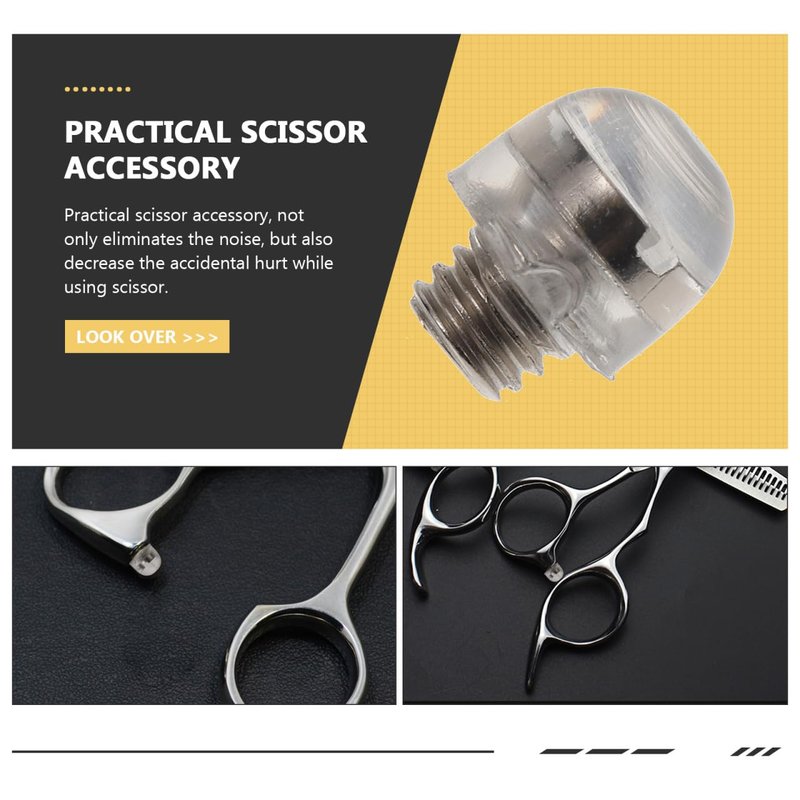 POPETPOP 20 Pcs Hair Scissors Rubber Silencer: Silver Hair Scissor Muffler Accessories, Rubber Muffler for Barber Salon Styling Tools Replacement