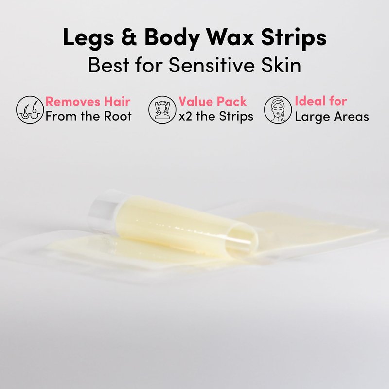 Parissa Natural Legs & Body Wax Strips | Large Ready-to-Use Strips, Beginner-Friendly & Gentle on Sensitive Skin | Includes Post-Wax Ultra Soothe Oil | 48 Strips (24 x 2)