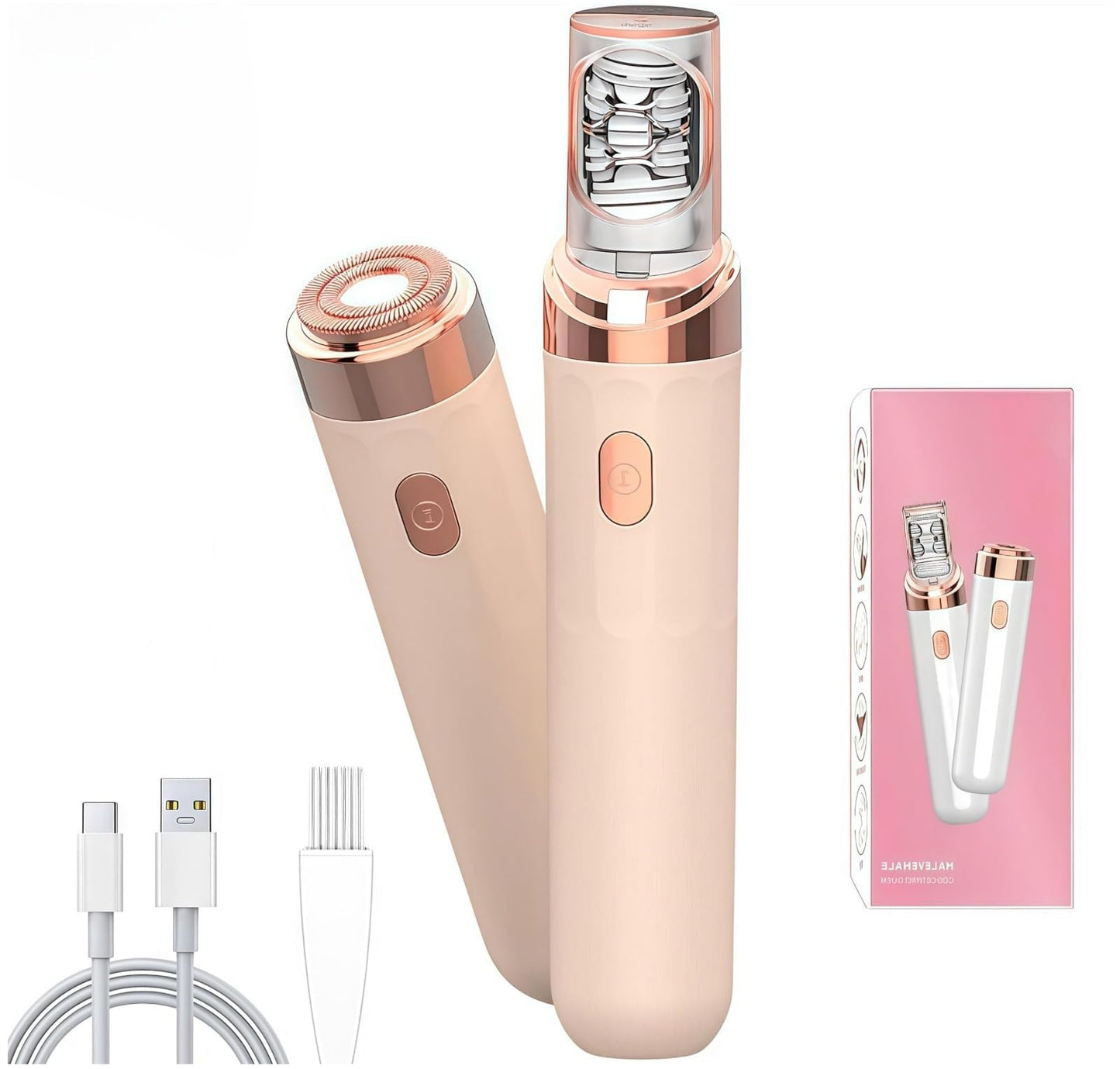Pxiluyna Pro 3.0 Women Face Epilator,2-in-1 Facial Epilator & Body Shaver,Painless Facial Hair Removal Rechargeable Portable Facial Hair Remover for Face, Hand, Legs, Washable Pink