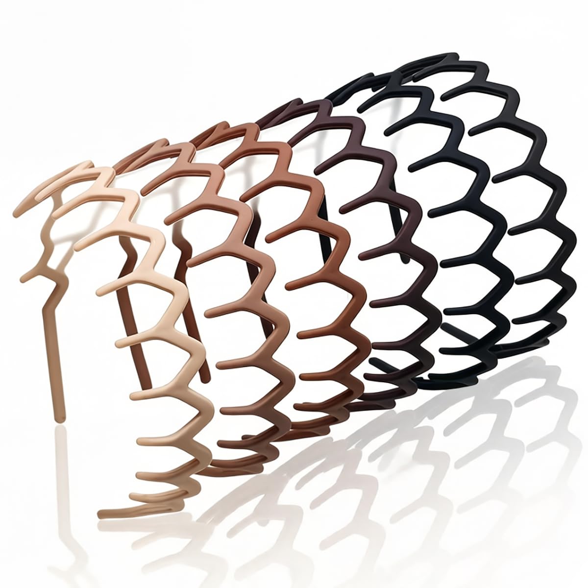 Zig Zag Headbands for Women - Non-Slip Wave Pattern Hair Bands | 6-Piece Set in Multiple Colors