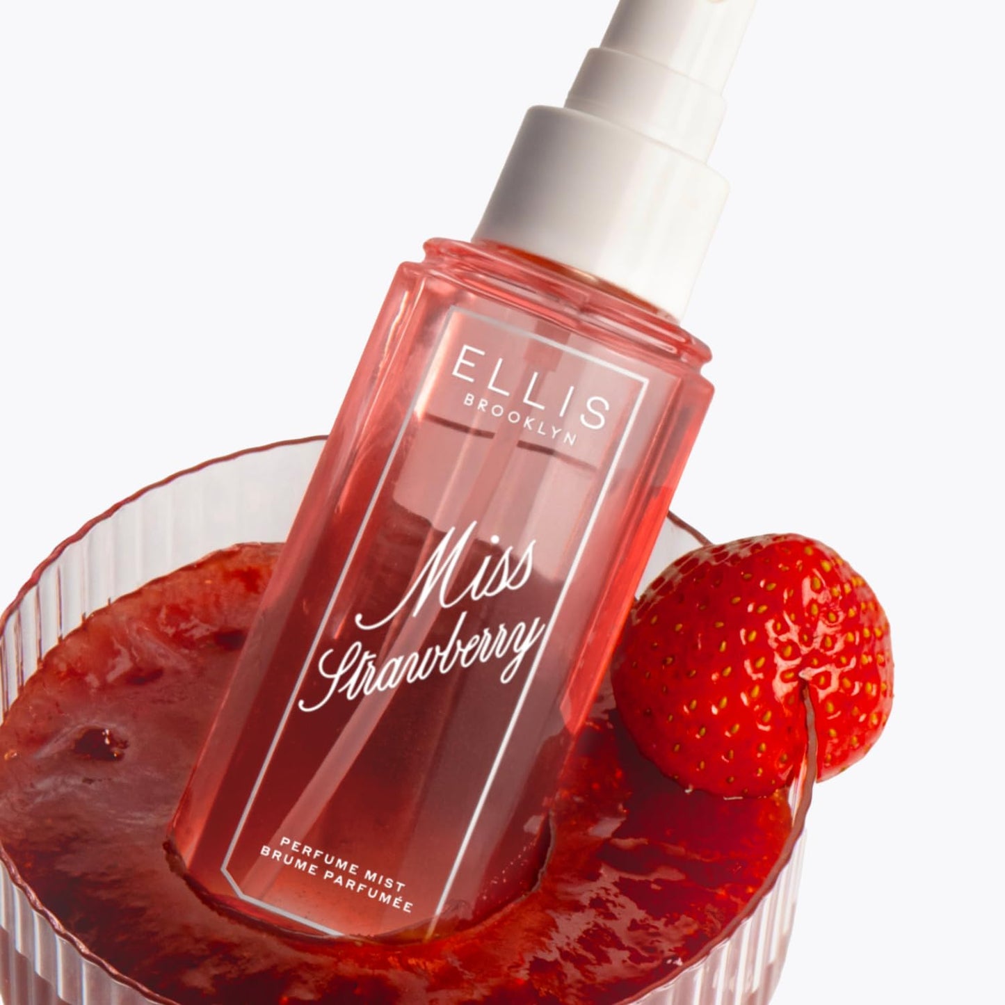 Ellis Brooklyn MISS STRAWBERRY Perfume Mist, Fruity Floral Fragrance with Wild Strawberry Nectar, Fresh Matcha & Soft Hinoki Woods, Vegan Perfume, Made In The USA, 90ml/3 fl oz